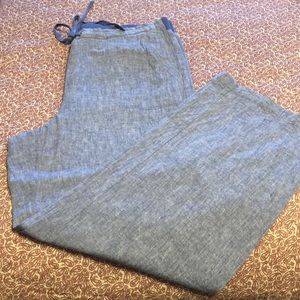 Kim Rogers Linen Pants. Sz PXL.  Blue EUC